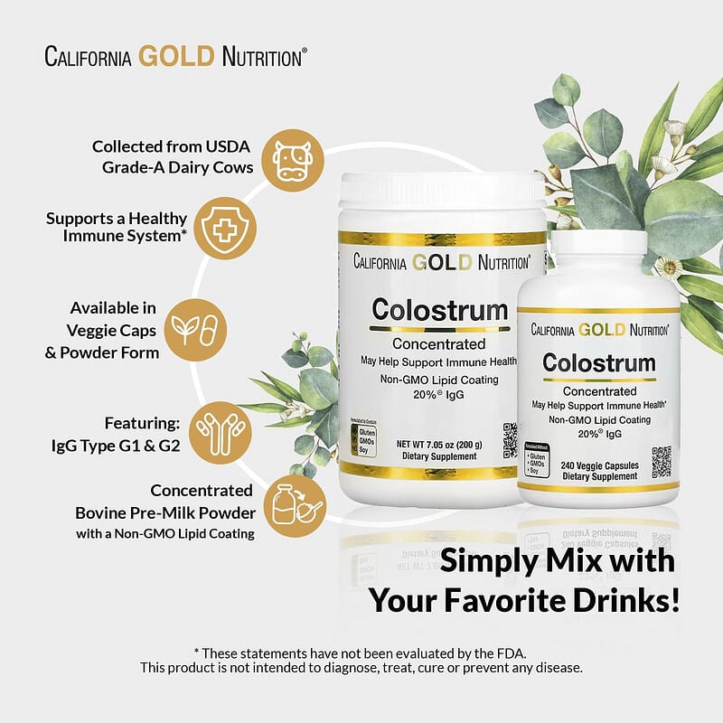 California Gold Nutrition, Colostrum, 240 Veggie Capsules