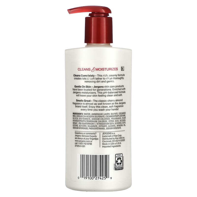 Jergens, Extra Moisturizing Hand Wash, Cherry Almond, 8.3 fl oz (245 ml)