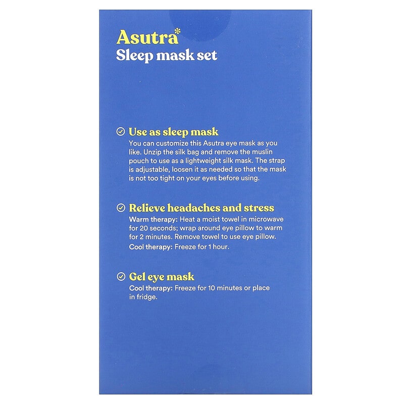 Asutra, Sleep Mask Set , 2 Piece Set