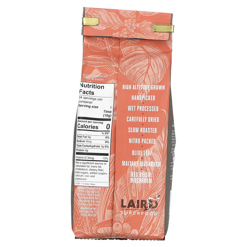 Laird Superfood, Peruvian Functional Coffee, Boost, Ground, Medium Roast, 12 oz (340 g)