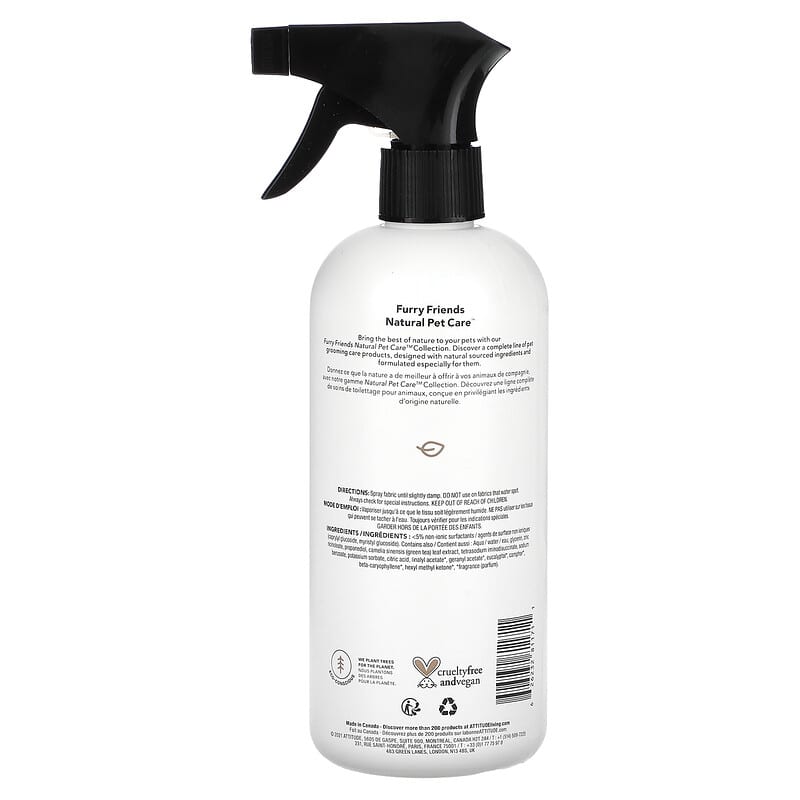 ATTITUDE, Furry Friends, Natural Pet Care, Fabric Refresher, Lavender, 16 fl oz (473 ml)