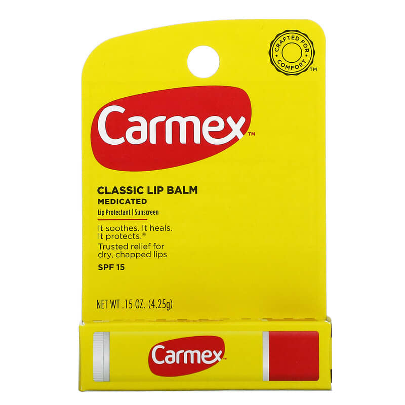 Carmex, Classic Lip Balm, Medicated, SPF 15, 0.15 oz (4.25 g)