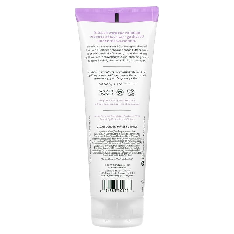 SoF, Moisturizing Hand & Body Cream, Lavender Fields, 8 fl oz (237 ml)