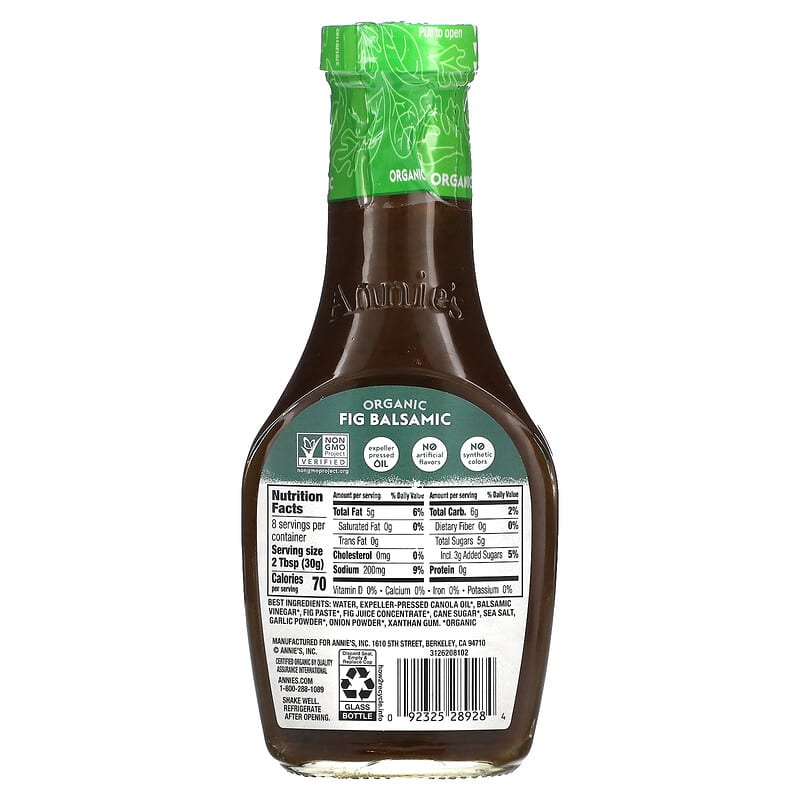 Annie's Homegrown, Organic Fig Balsamic Vinaigrette, 8 fl oz (236 ml)