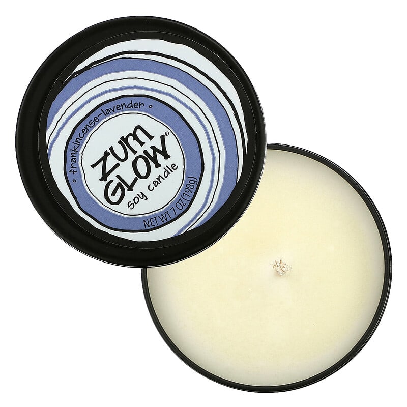 ZUM, Glow, Soy Candle, Frankincense & Lavender, 7 oz (198 g)