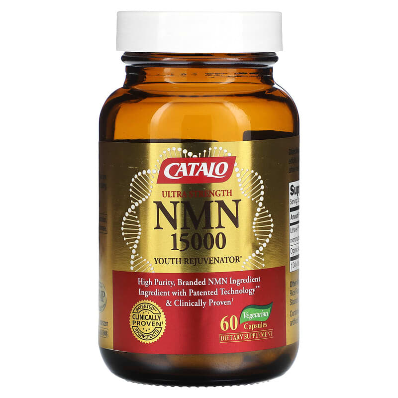 Catalo Naturals, NMN 15000 Youth Rejuvenator, 60 Vegetarian Capsules