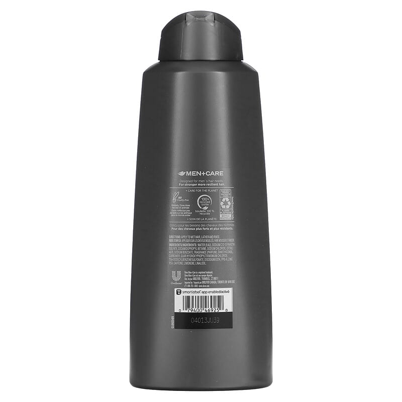 Dove, Men+Care, 2 in 1 Shampoo + Conditioner, Hydration Fuel, Amber + Musk, 20.4 fl oz (603 ml)