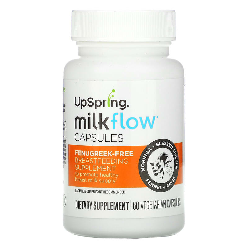 UpSpring, MilkFlow Capsules, Fenugreek-Free, 60 Vegetarian Capsules