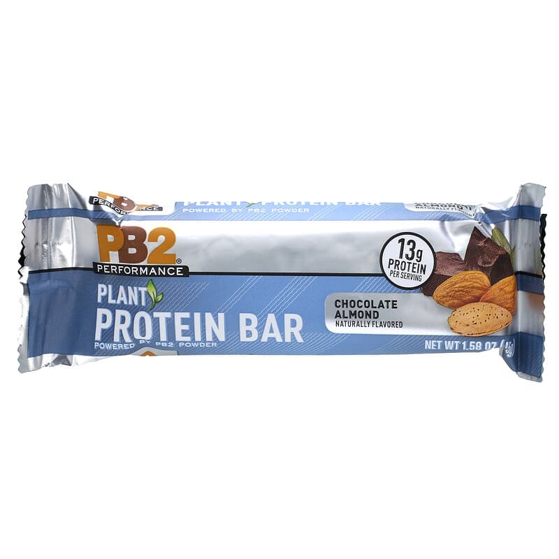 PB2 Foods, PB2 Performance, Plant Protein Bars, Chocolate Almond, 5 Bars, 1.58 oz (45 g) Each