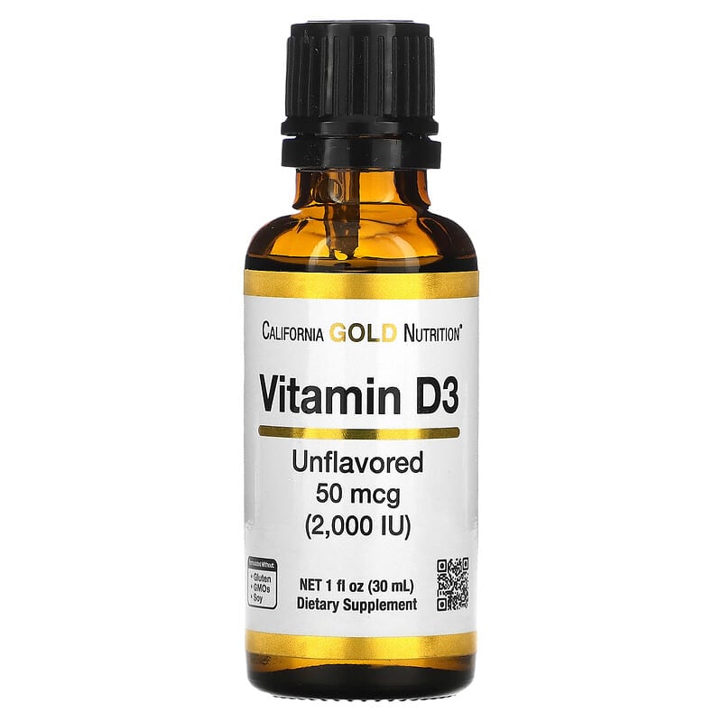 California Gold Nutrition, Vitamin D3 (Unflavored), 2,000 IU, 1 fl oz (30 ml)