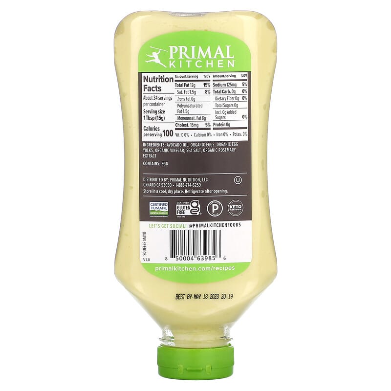 Primal Kitchen, Mayo With Avocado Oil, 17 fl oz (503 ml)