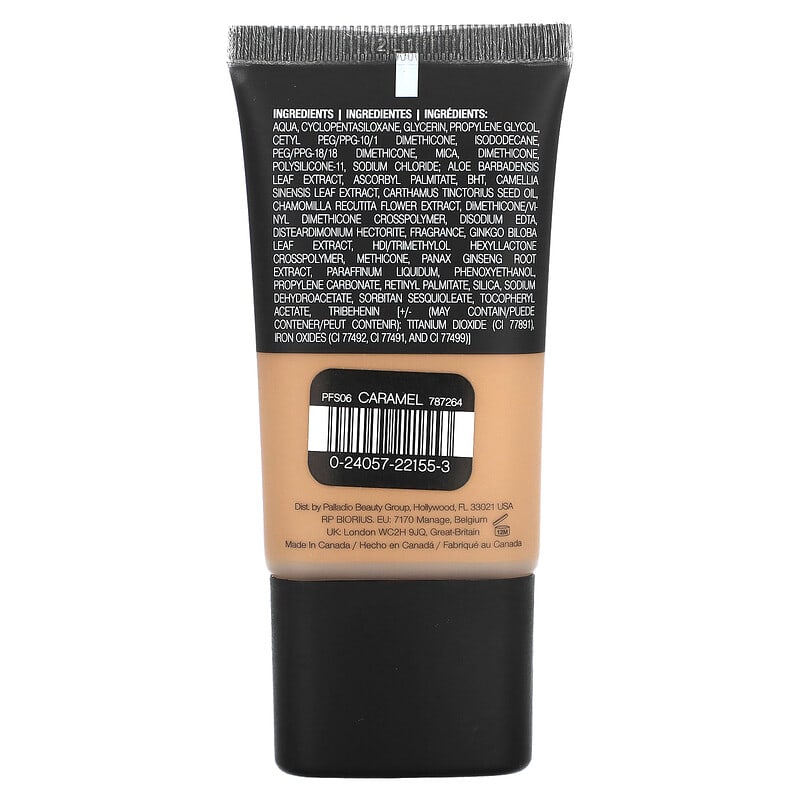 Palladio, Powder Finish Foundation, Caramel PFS06, 0.91 fl oz (27 ml)