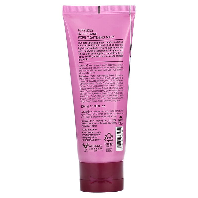 Tony Moly, I'm Red Wine, Pore Tightening Beauty Mask, 3.38 fl oz (100 ml)