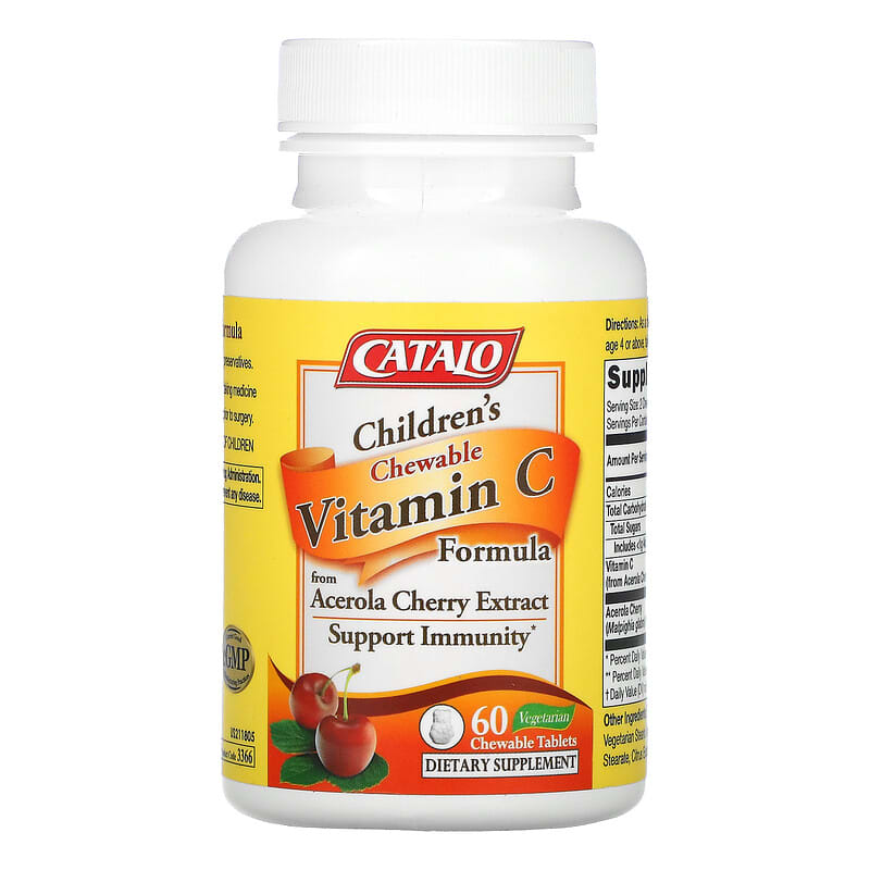 Catalo Naturals, Children's Chewable Vitamin C Formula, 50 mg, 60 Vegetarian Chewable Tablets