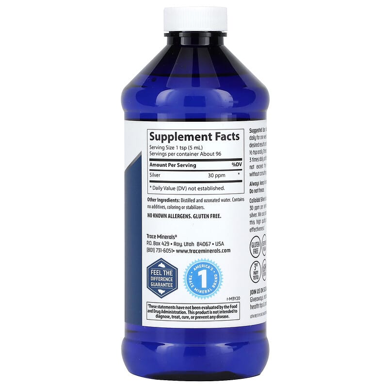 Trace Minerals ®, Colloidal Silver, 30 ppm, 16 fl oz (473 ml)