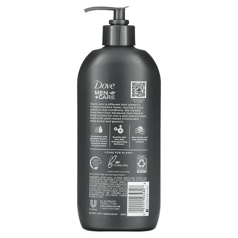 Dove, Men+Care, Sensitive Skin Comfort, Calming Hand and Body Lotion, 13.5 fl oz (400 ml)