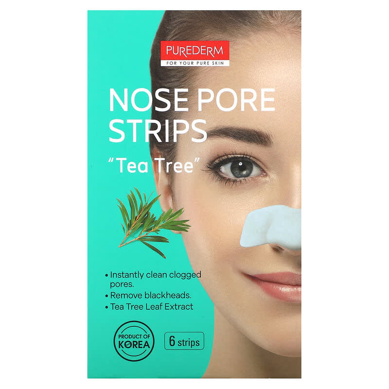 Purederm, Nose Pore Strips, Tea Tree, 6 Strips