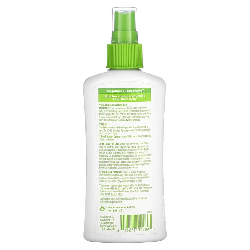 Babyganics, Natural Insect Repellent, 6 fl oz (177 ml)