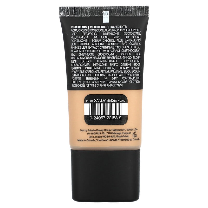 Palladio, Powder Finish Foundation, Sandy Beige PFS04, 0.91 fl oz (27 ml)