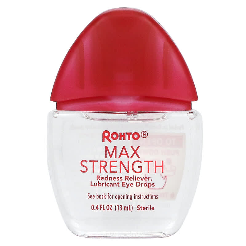 Rohto, Cooling Eye Drops, Max Strength, Maximum Redness Relief, 0.4 fl oz (13 ml)