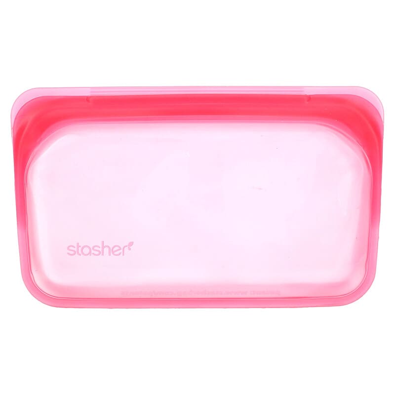 Stasher, Reusable Silicone Storage Bag, Snack Size, Raspberry, 9.9 fl oz (293.5 ml)