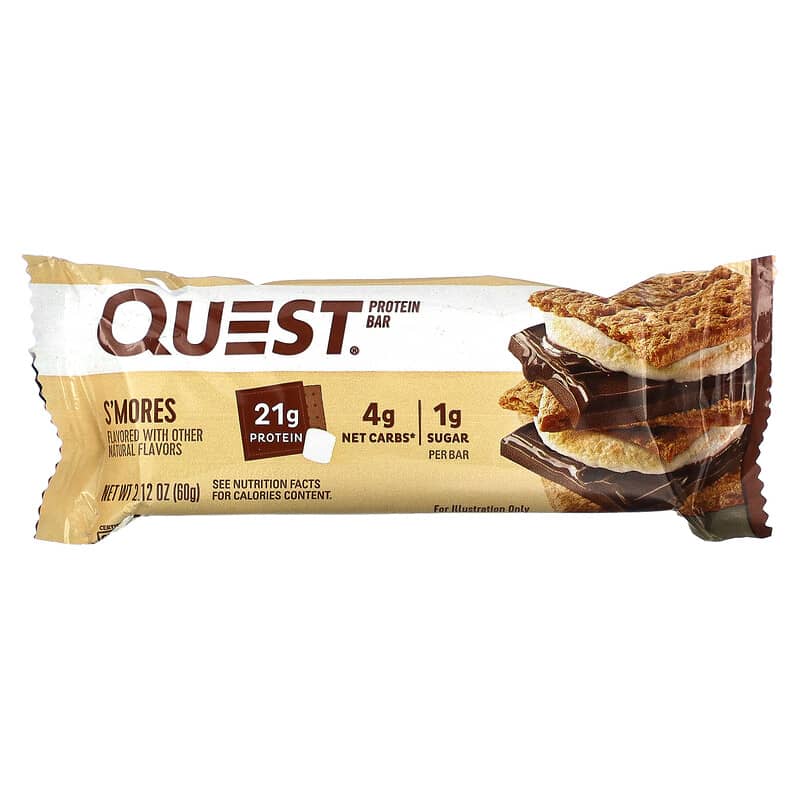 Quest Nutrition, Protein Bar, S'Mores, 4 Bars, 2.12 oz (60 g) Each