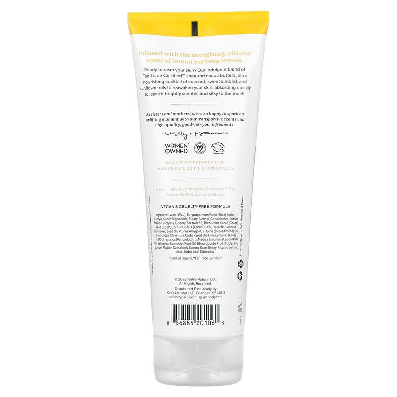 SoF, Moisturizing Hand & Body Cream, Lemon Verbena, 8 fl oz (237 ml)