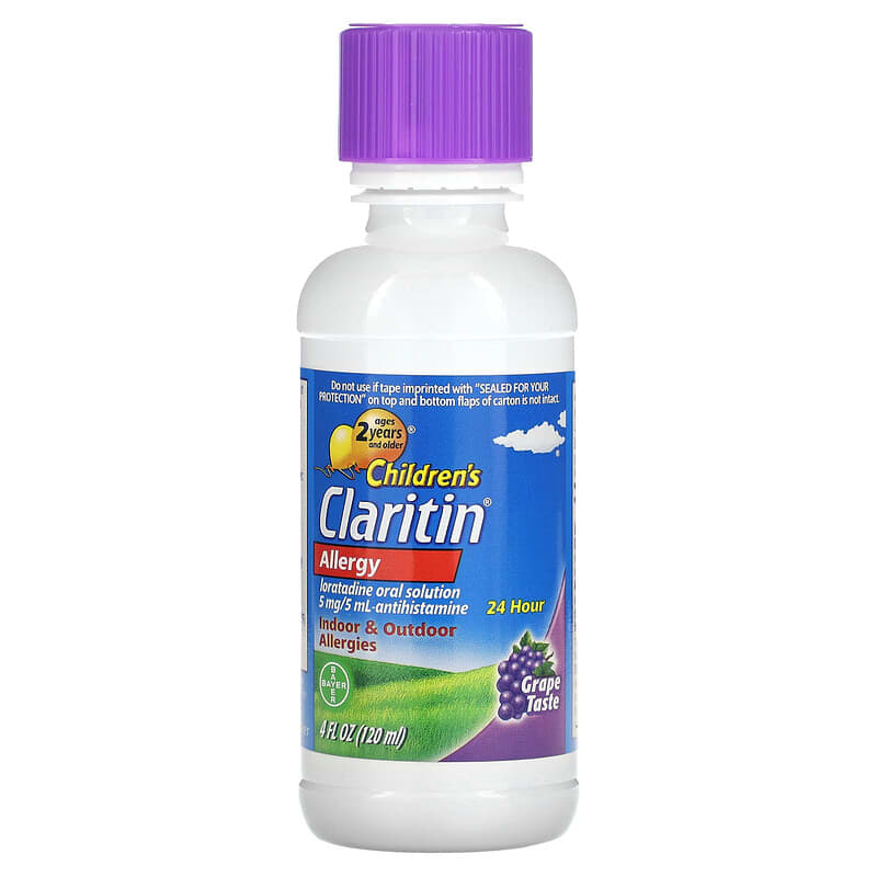 Claritin, Children's, Allergy, Ages 2 Years+, Grape, 5 mg, 4 fl oz (120 ml)