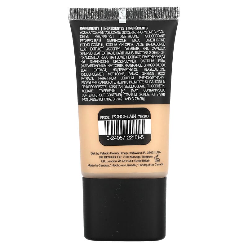 Palladio, Powder Finish Foundation, Porcelain PFS02, 0.91 fl oz (27 ml)