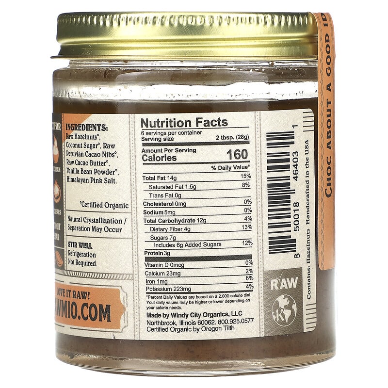 Rawmio, Hazelnut Crunch Spread, 6 oz (170 g)