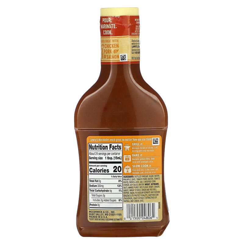 Lawry's, Marinade, Hawaiian With Tropical Fruit Juices, 12 fl oz (354 ml)