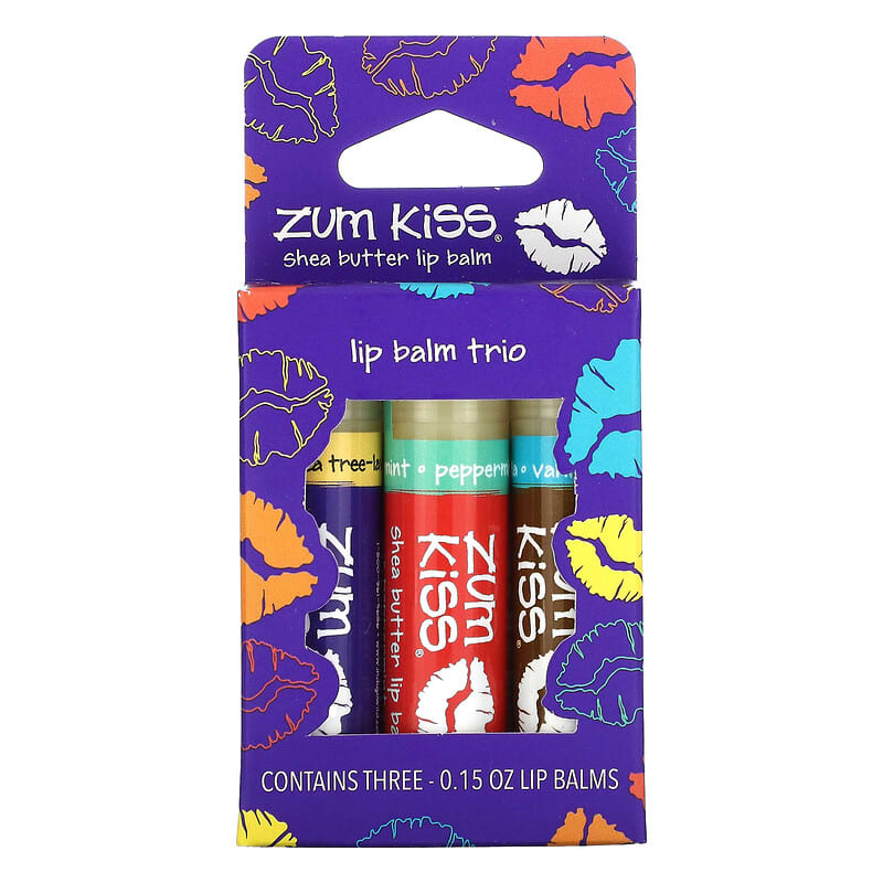 ZUM, Shea Butter Lip Balm, Trio Pack, 3 Pack, 0.15 oz Each