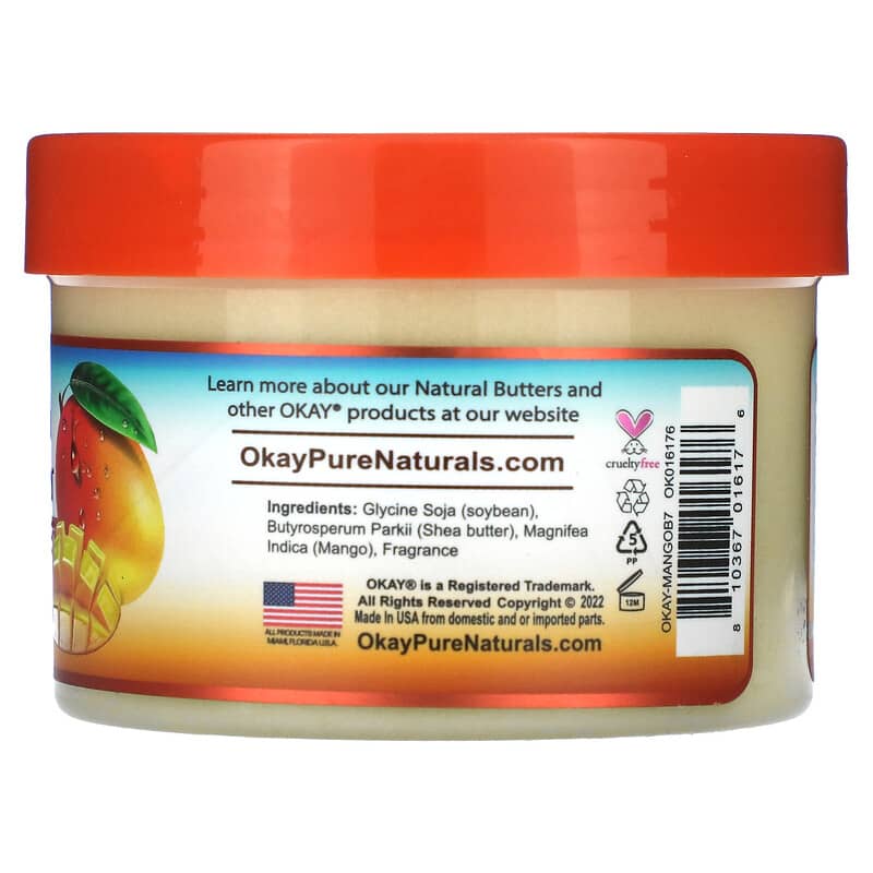 Okay Pure Naturals, Natural Mango Butter, Smooth, 7 oz (198 g)