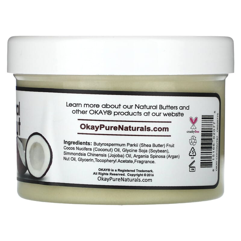 Okay Pure Naturals, Natural Coconut, Body Butter, 7 oz (198 g)