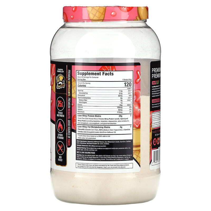 MuscleSport, Lean Whey, Iso-Hydro, Strawberry Ice Cream, 2 lbs (908 g)