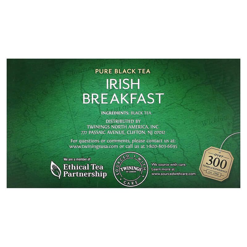 Twinings, Pure Black Tea, Irish Breakfast, 50 Tea Bags, 3.53 oz (100 g)