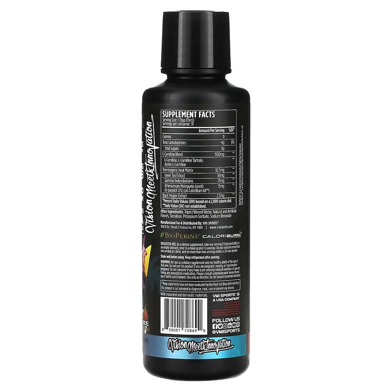 VMI Sports, L-Carnitine 1500 Heat, Miami Vice, 16 fl oz (473 ml)