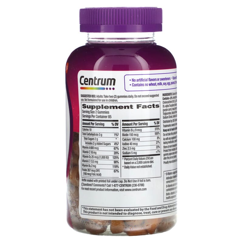 Centrum, Women Multigummies, Assorted Natural Fruit , 170 Gummies