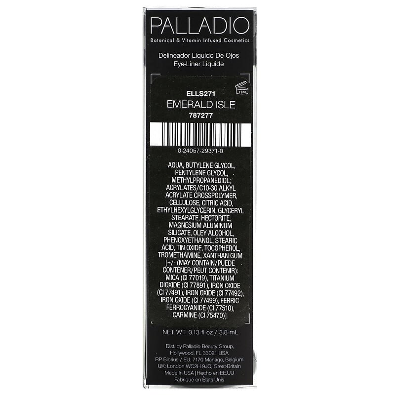 Palladio, Liquid Eyeliner, Emerald Isle ELLS271, 0.13 fl oz (3.8 ml)