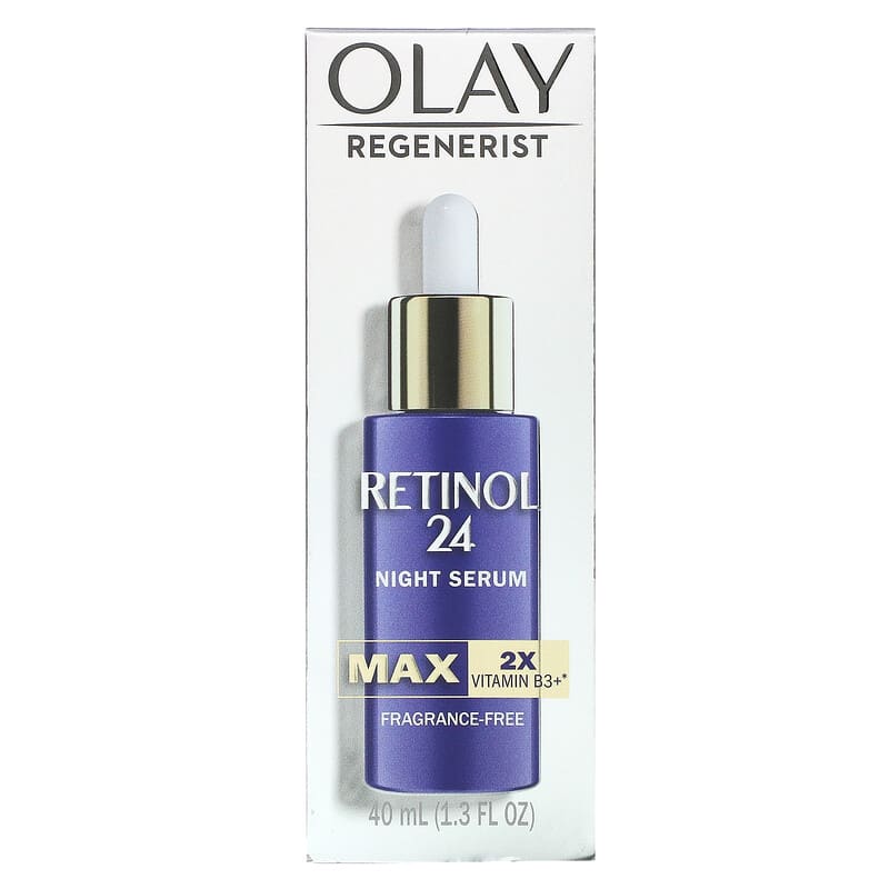 Olay, Regenerist, Retinol 24, Night Serum, Fragrance-Free, 1.3 fl oz (40 ml)