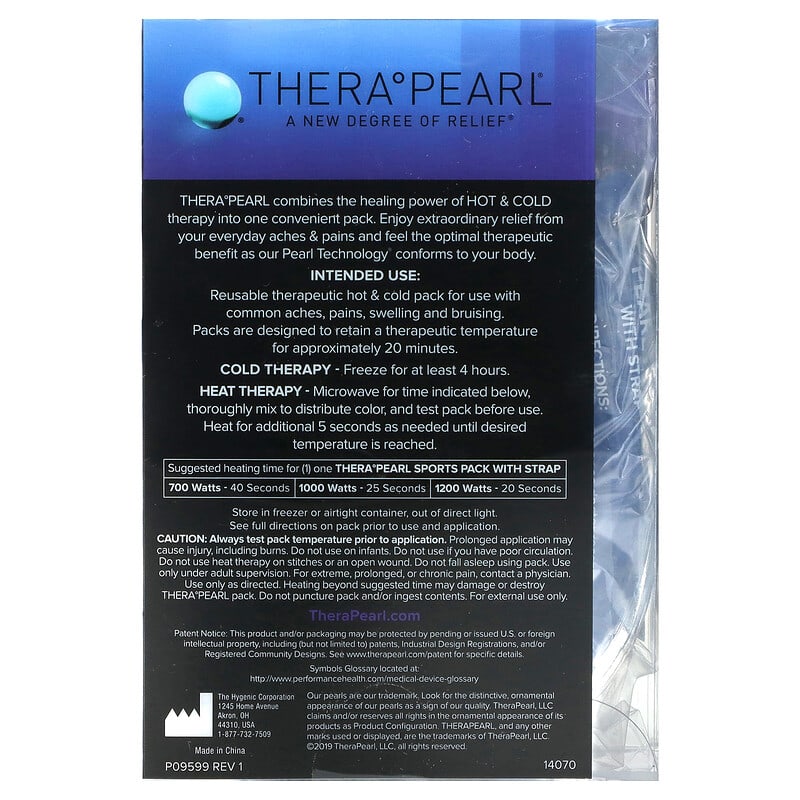 TheraPearl, Color Changing Hot + Cold Reusable Pack, Sports Pack with Strap, 1 Pack