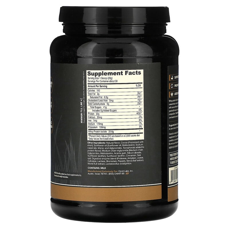 Onnit, Whey Isolate Protein, Grass Fed, Mexican Chocolate, 30.7 oz (870 g)