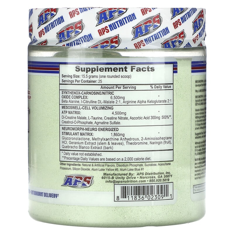 APS, Mesomorph, Green Apple Candy, 13.68 oz (388 g)