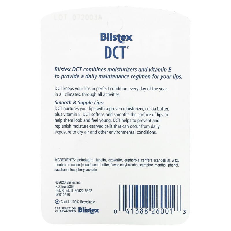 Blistex, DCT Lip Moisturizing , 0.25 oz (7.08 g)