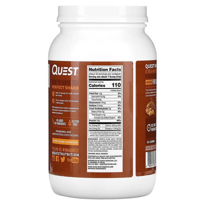 Quest Nutrition, Protein Powder, Peanut Butter, 3 lbs (1.36 kg)