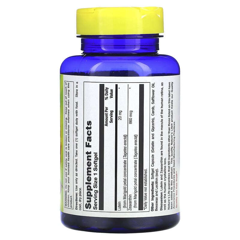 Nature's Life, Lutein , 20 mg, 100 Softgels