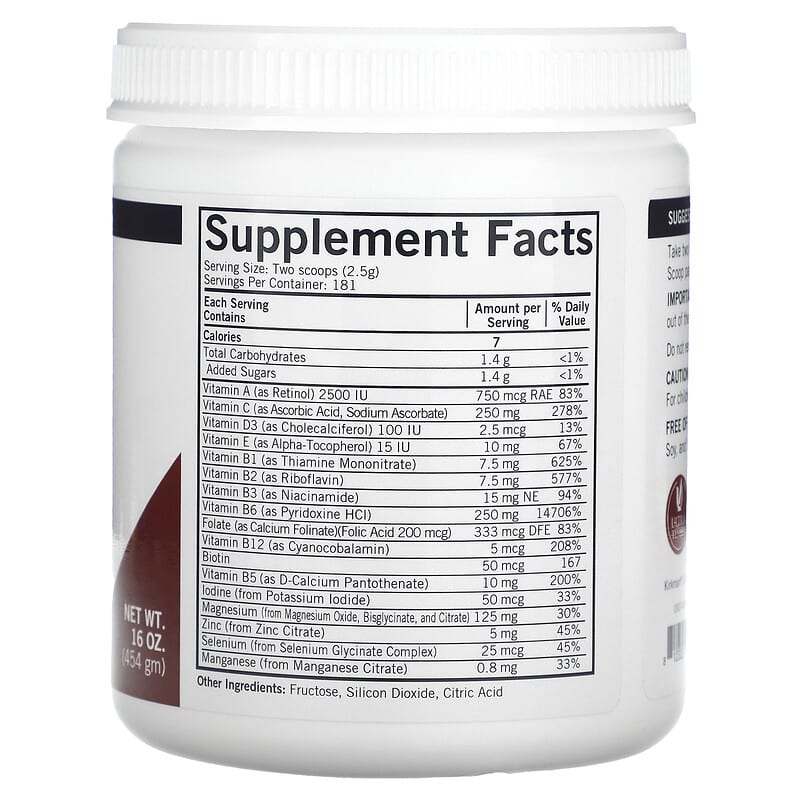 Kirkman Labs, Super Nu-Thera Powder, Unlflavored, 16 oz (454 gm)