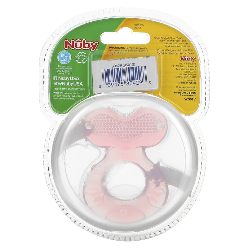 Nuby, Teethe Eez, Soothing Teether, 3+ Months, Pink, 2 Piece Set