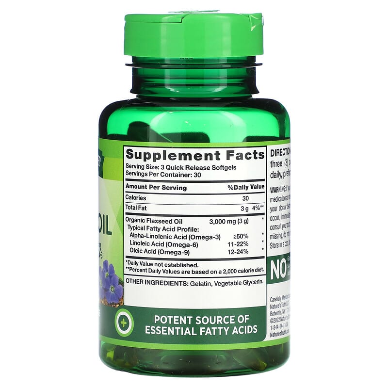 Nature's Truth, Flaxseed Oil, 1,000 mg, 90 Quick Release Softgels