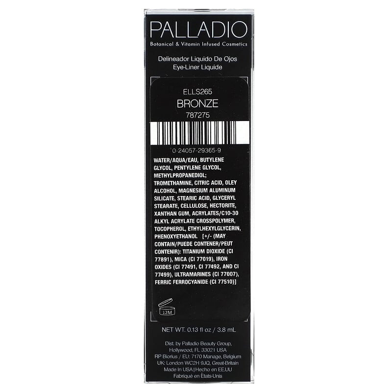 Palladio, Liquid Eyeliner, Bronze ELLS265, 0.13 fl oz (3.8 ml)